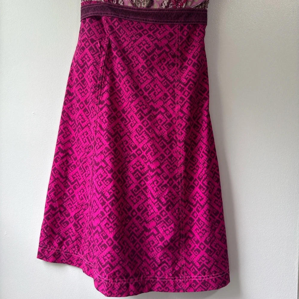 Athleta Pink Patterned Halter Neck Dress